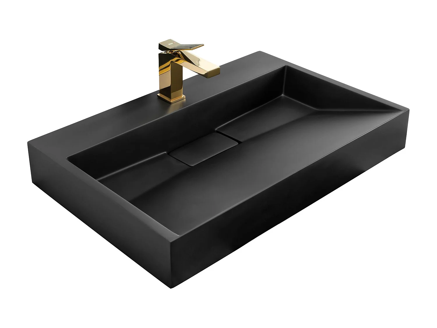 Vasque En Conglomérat Rea Goya Black 70 Rectangle