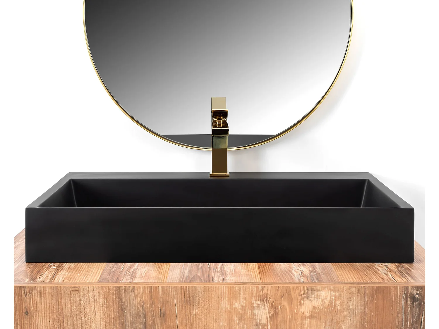 Vasque En Conglomérat Rea Goya Black 70 Rectangle