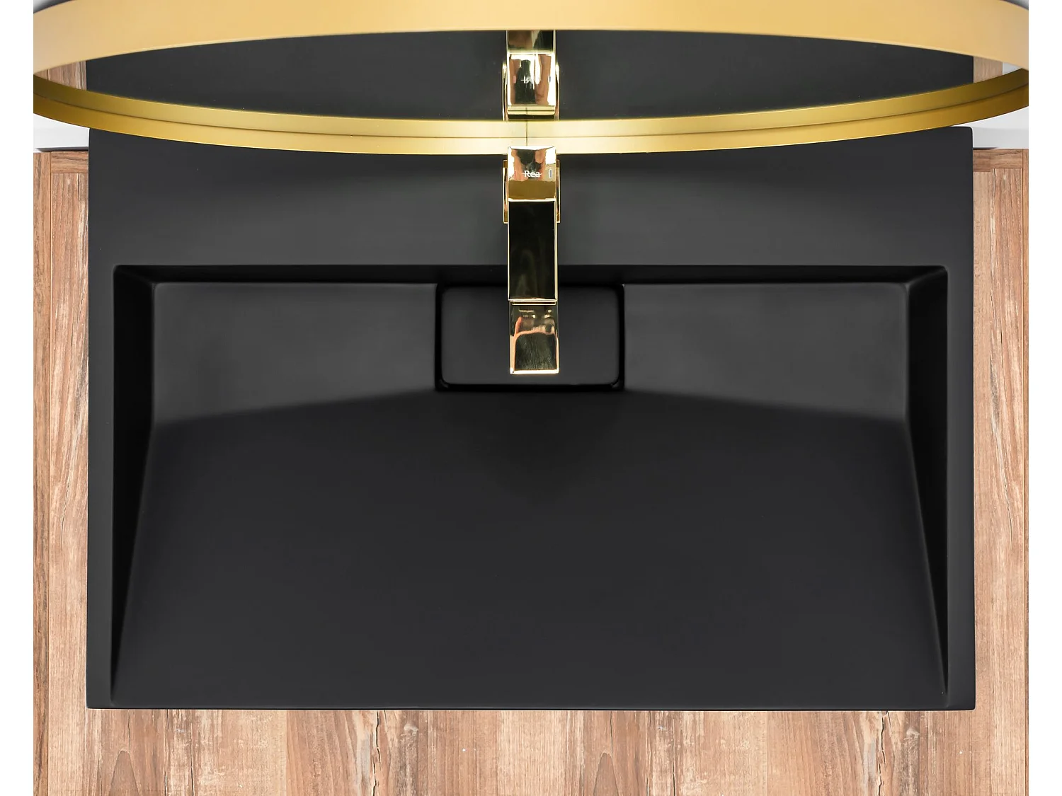 Vasque En Conglomérat Rea Goya Black 70 Rectangle