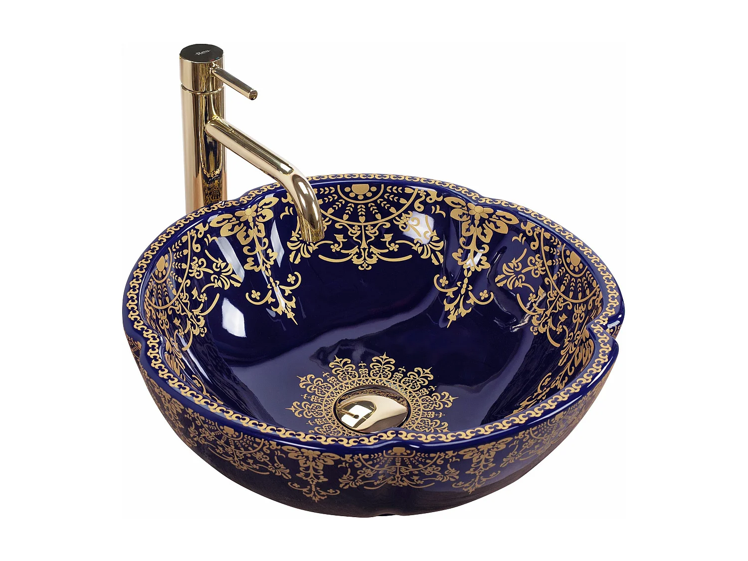 Aufsatzwaschbecken Rea Marina Blue Gold