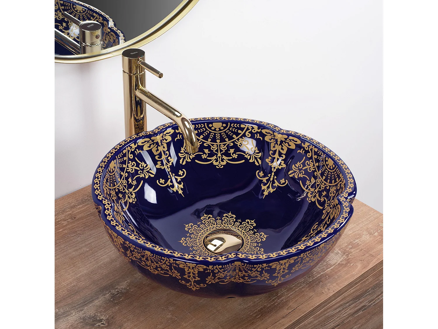 Aufsatzwaschbecken Rea Marina Blue Gold