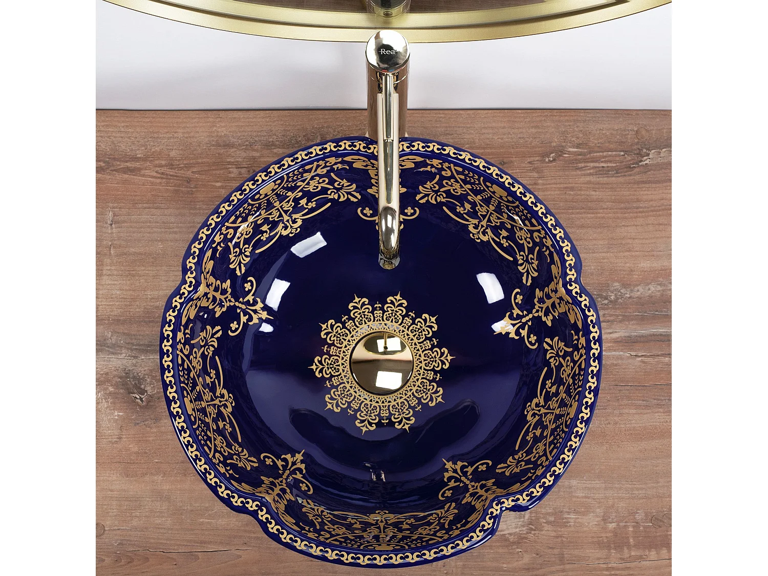 Aufsatzwaschbecken Rea Marina Blue Gold