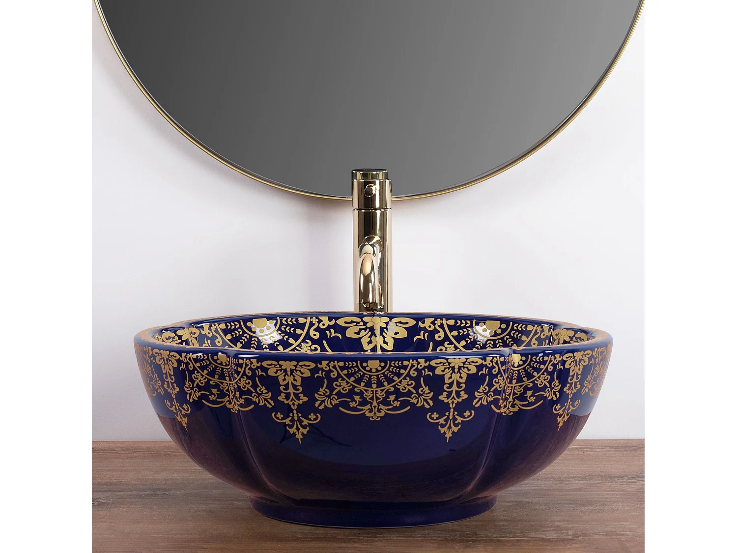 Aufsatzwaschbecken Rea Marina Blue Gold