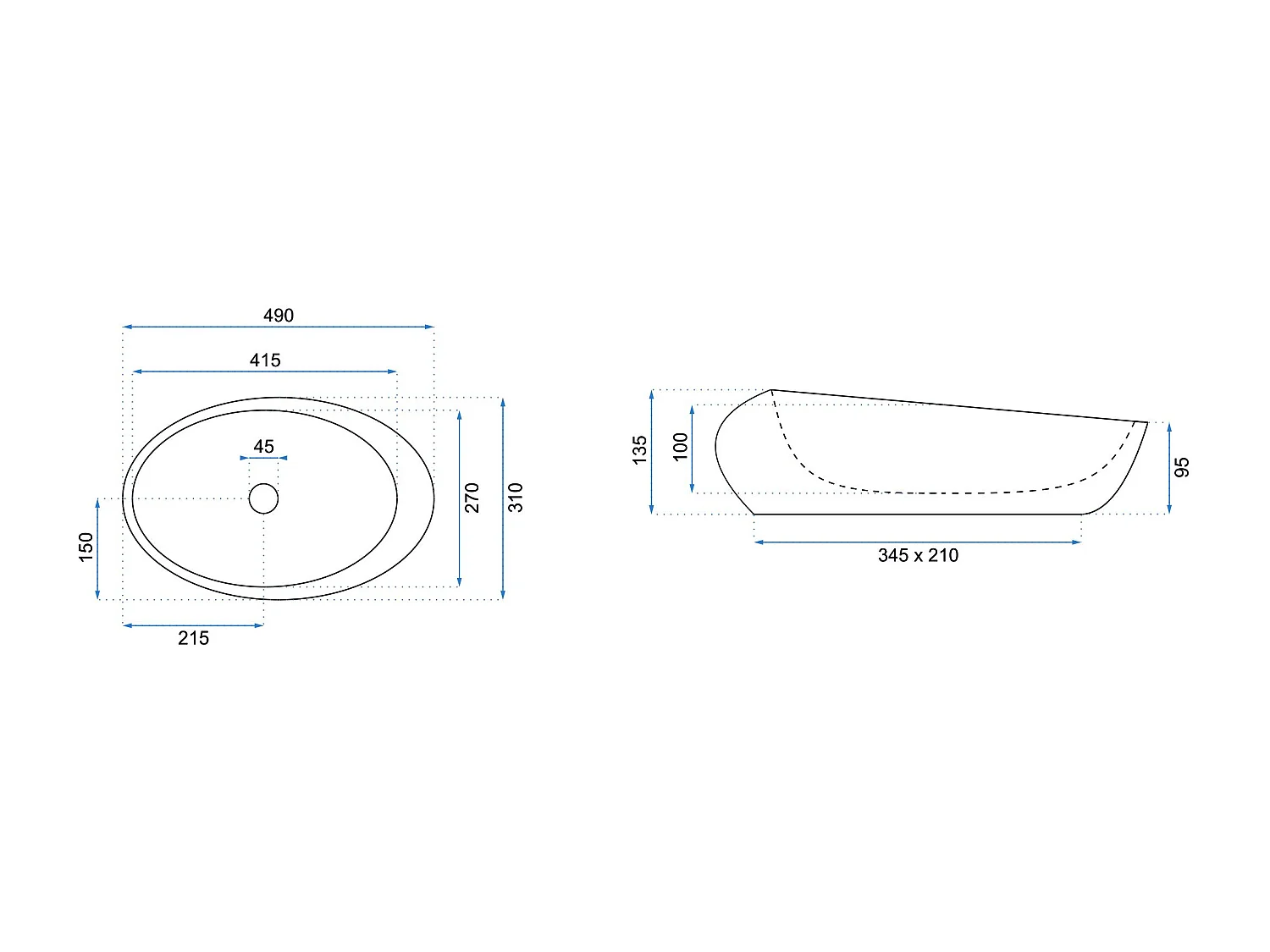 Vasque À Poser Rea Roxy C Stone L. White