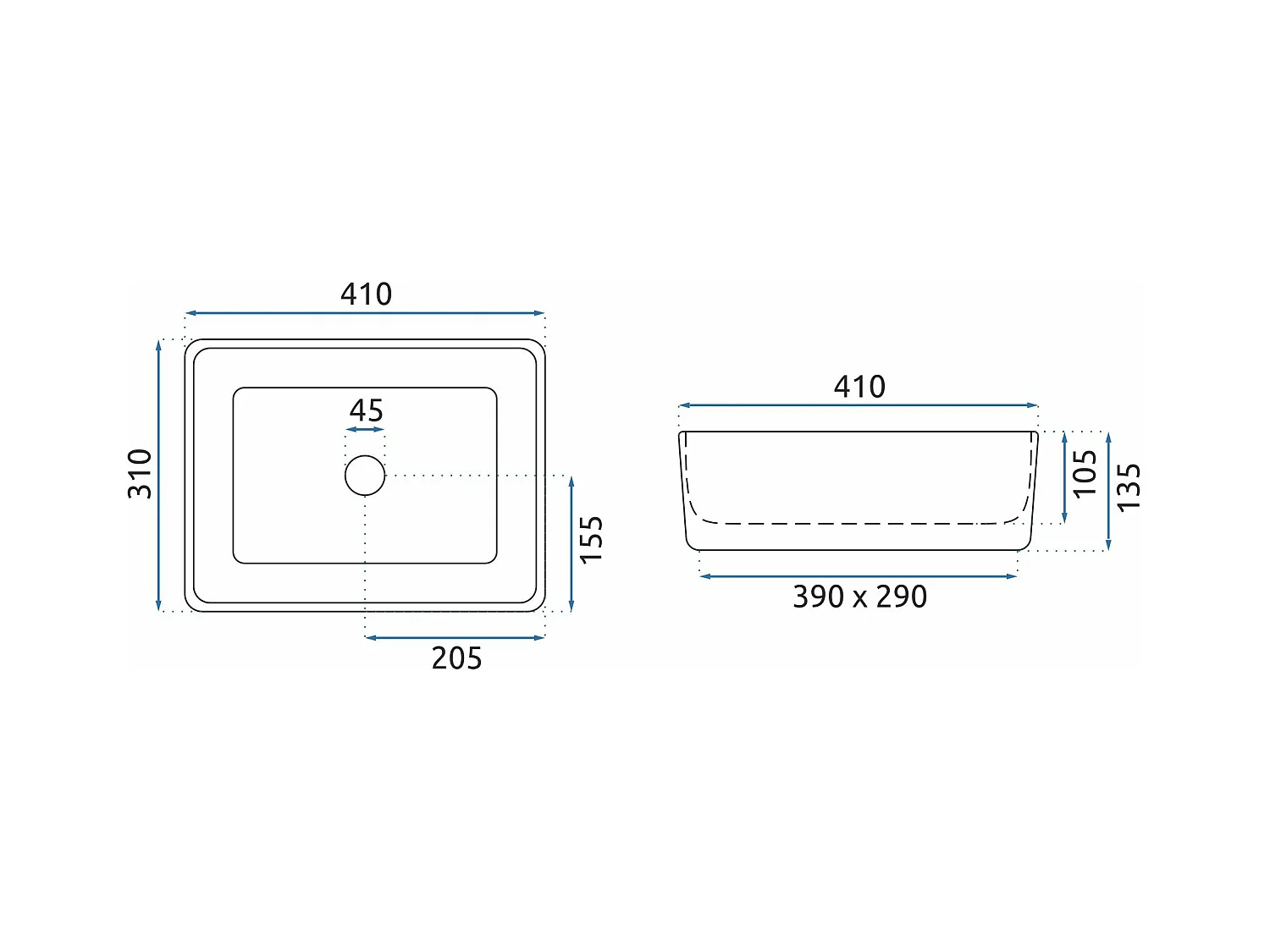 Lavabo Sobre Encimera Rea Anita Mini White