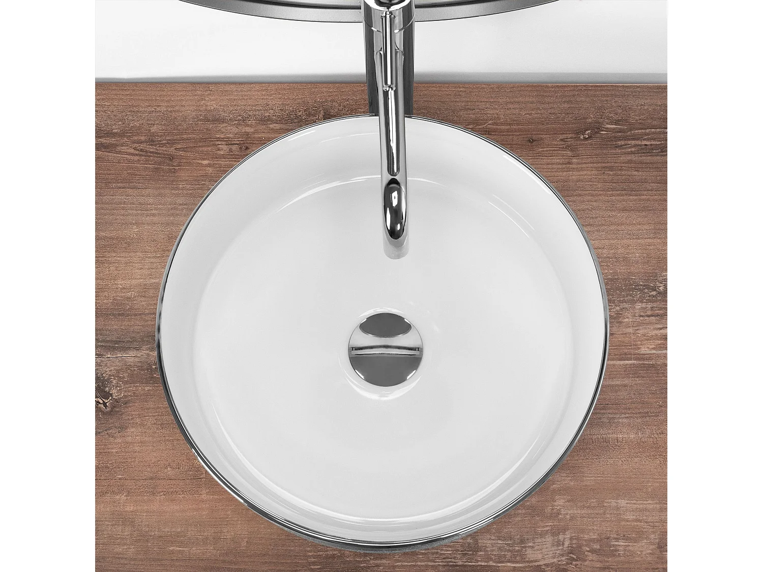 Vasque À Poser Rea Sami White Grey