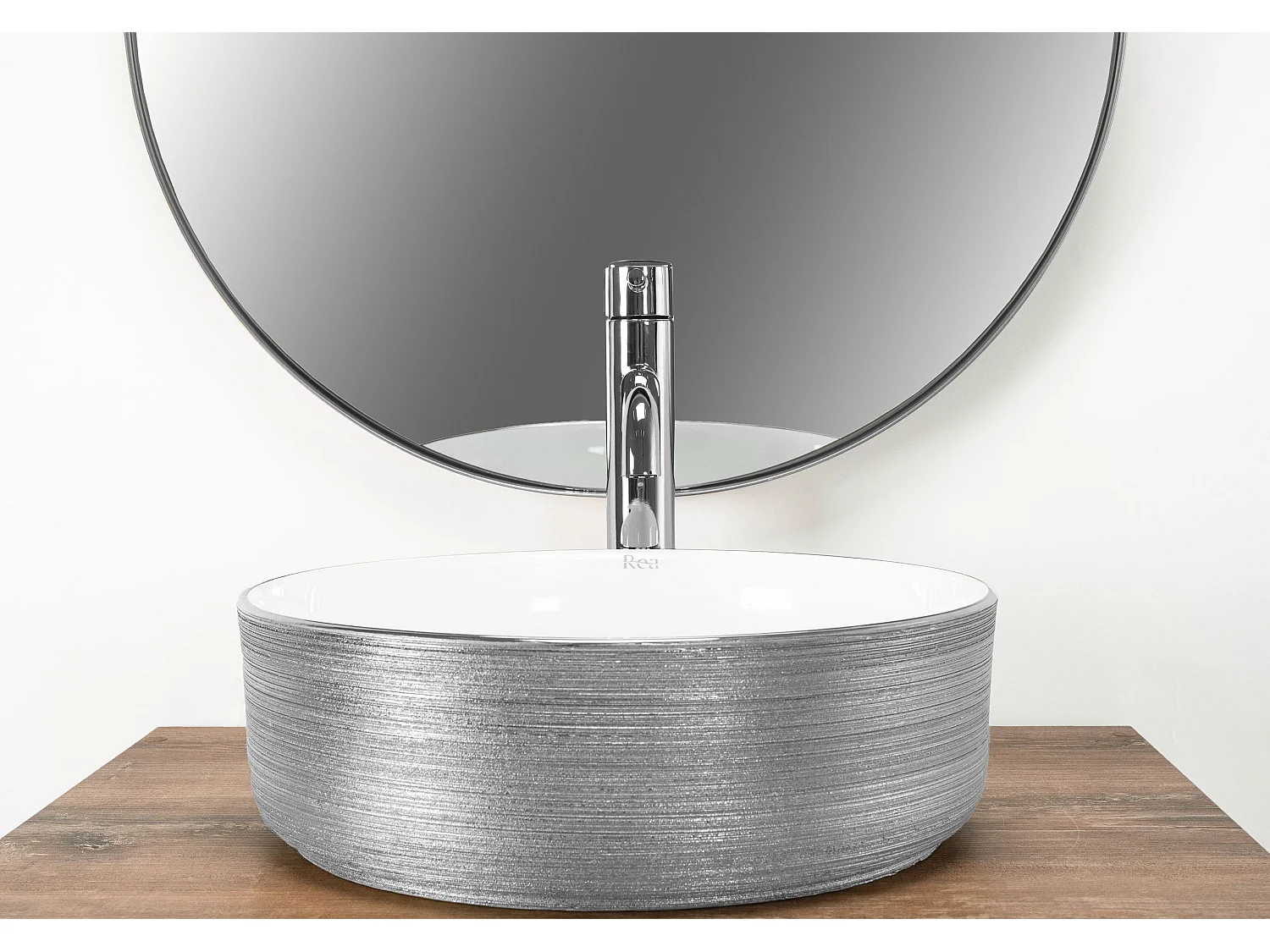 Vasque À Poser Rea Sami White Grey