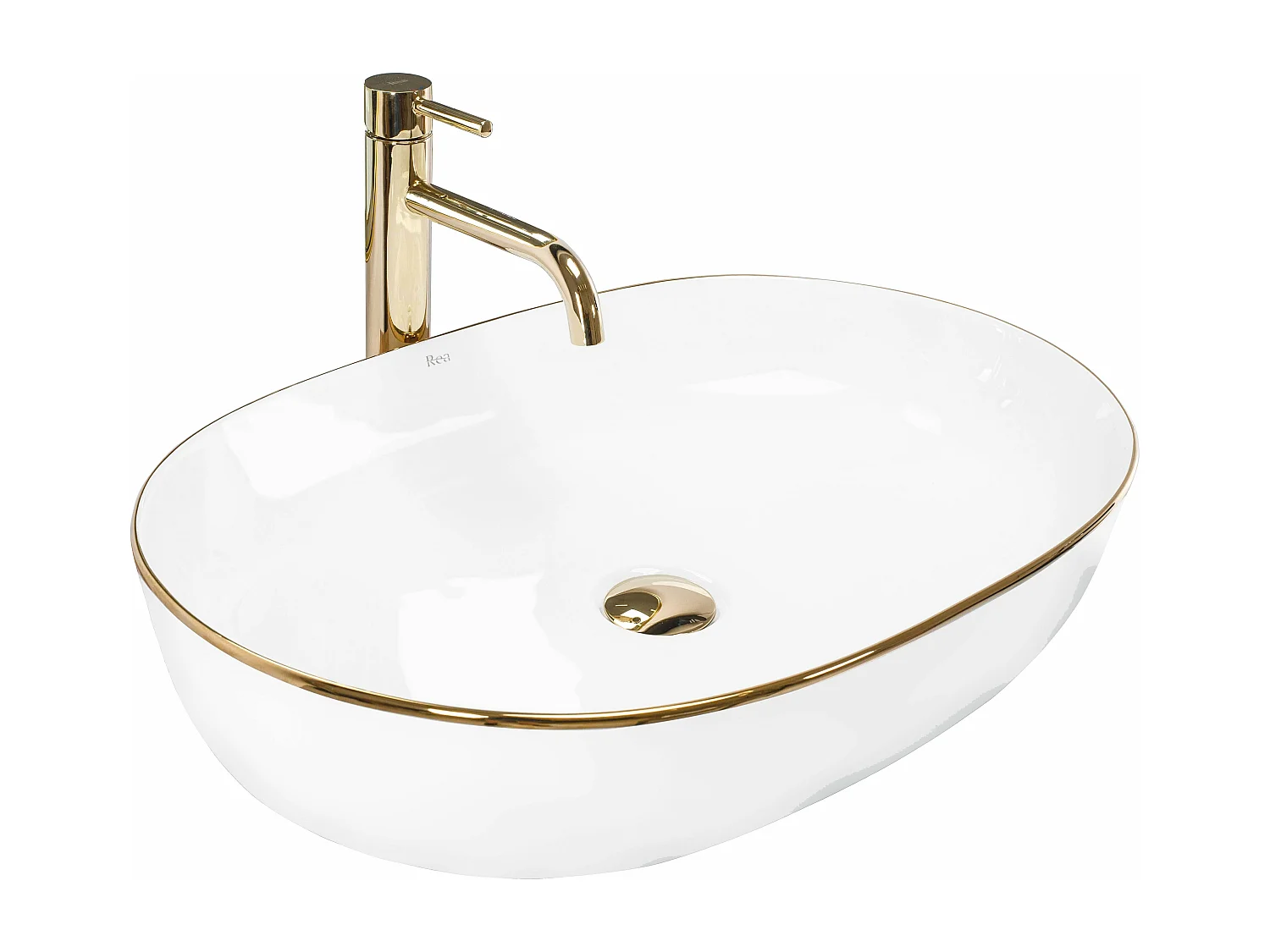 Lavabo Da Appoggio Rea Cleo 61 White Gold
