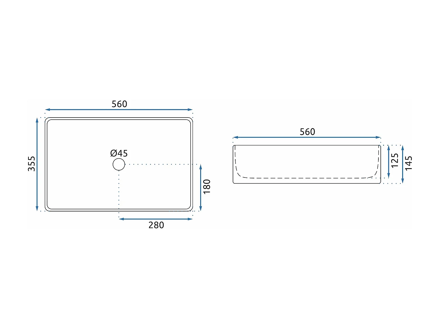 Opzetwastafel Rea Berta 55 White