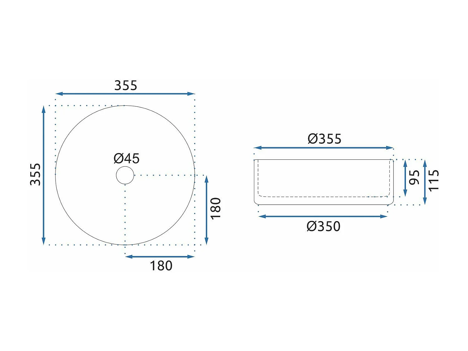 Vasque À Poser Rea Cristal 35 White
