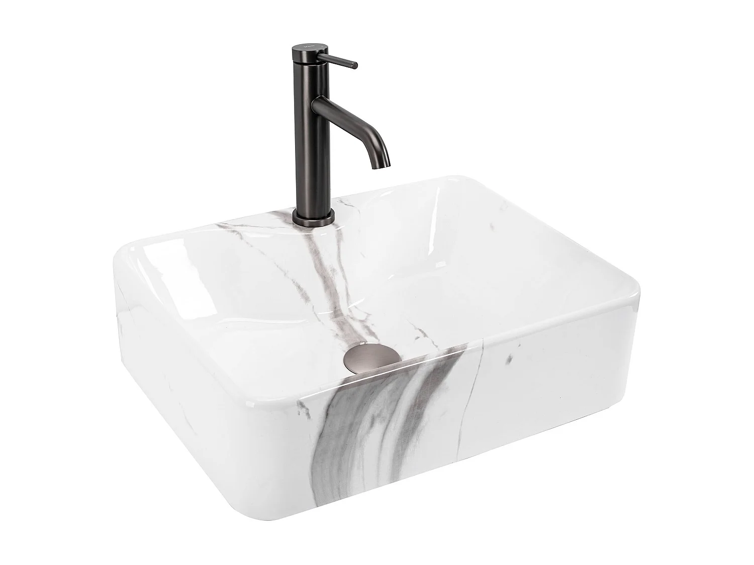 Lavabo Sobre Encimera Rea Kelly Marmo White