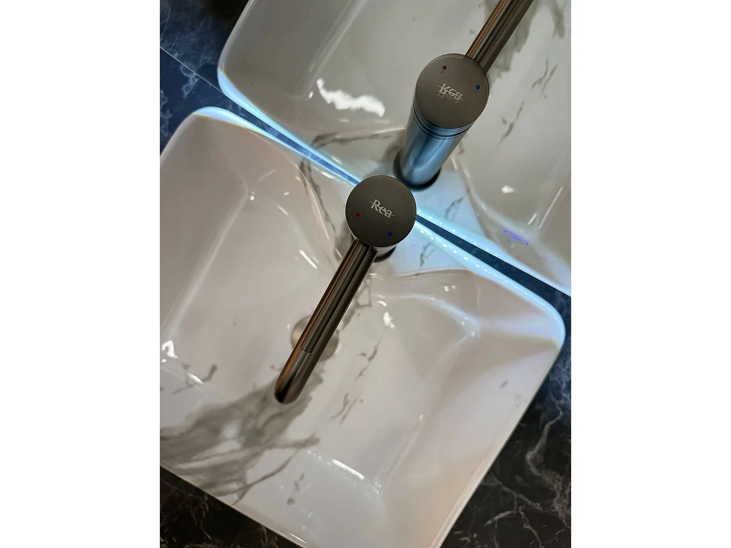 Lavabo Sobre Encimera Rea Kelly Marmo White