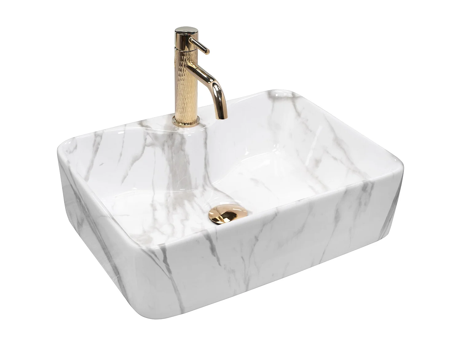 Lavabo Sobre Encimera Rea Kelly Marmo White