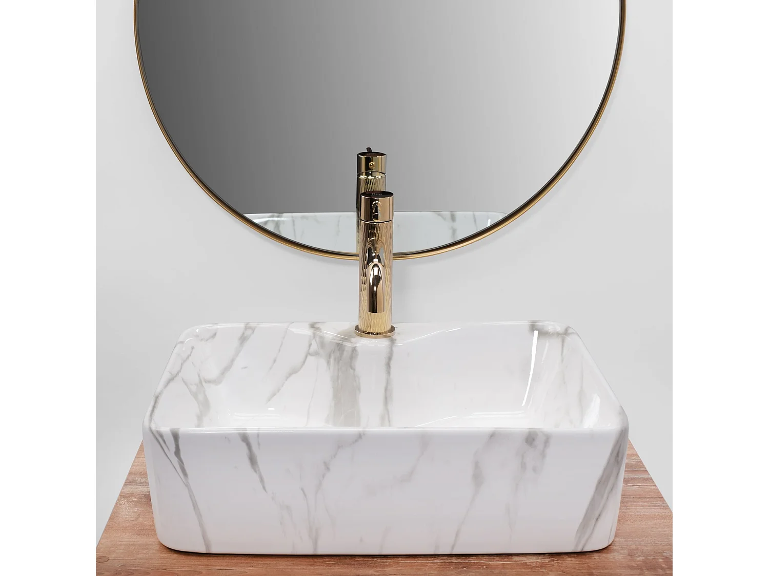 Lavabo Sobre Encimera Rea Kelly Marmo White