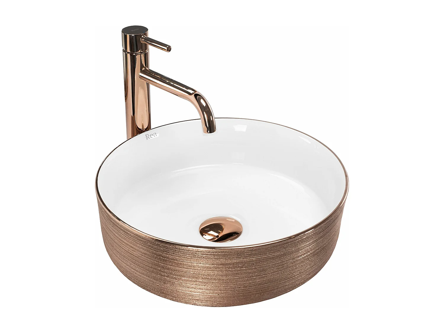 Lavabo Sobre Encimera Rea Sami White Gold