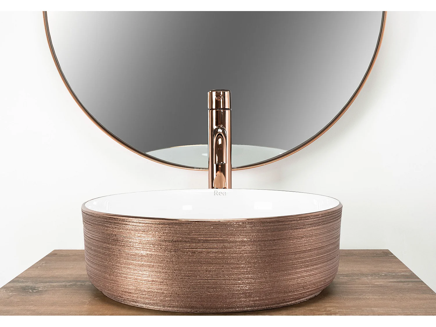 Lavabo Sobre Encimera Rea Sami White Gold