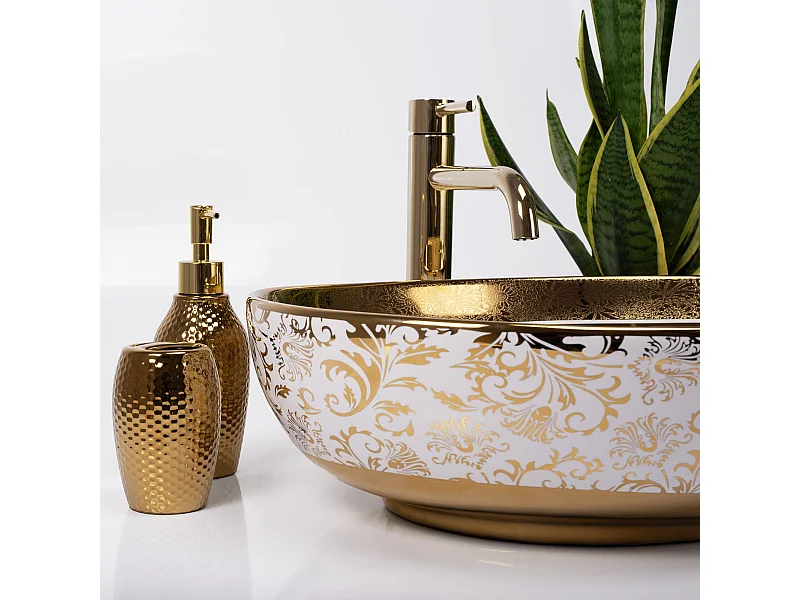 Lavabo Da Appoggio Rea Margot White Gold