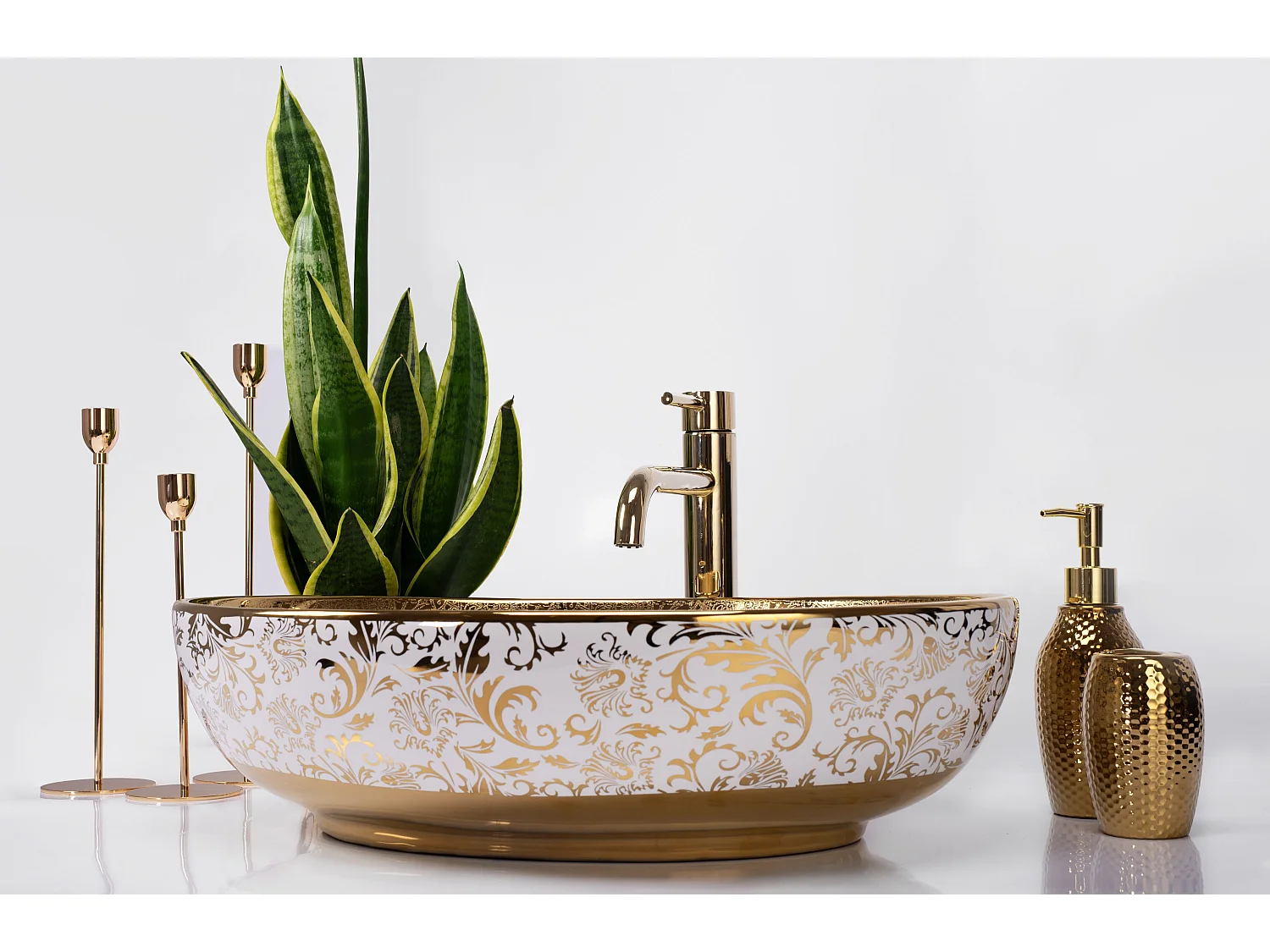 Opzetwastafel Rea Margot White Gold