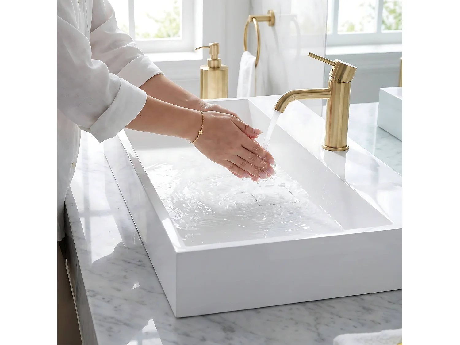 Verbundwaschbecken Rea Goya 100 White