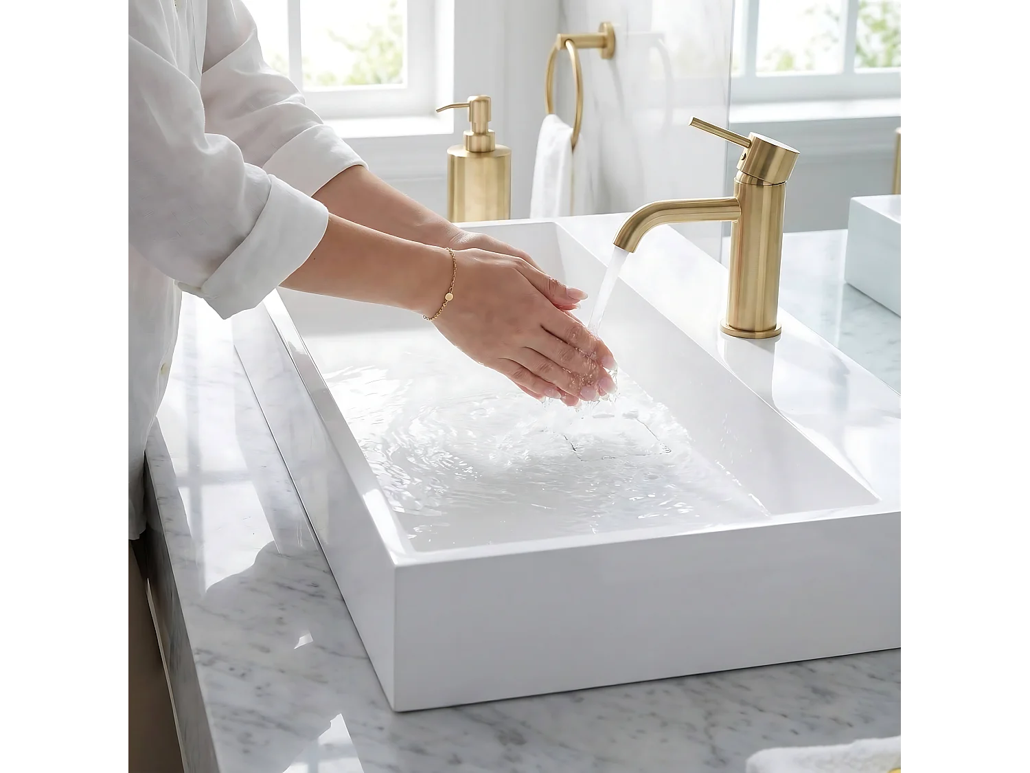 Samengestelde Wastafel Rea Goya 100 White