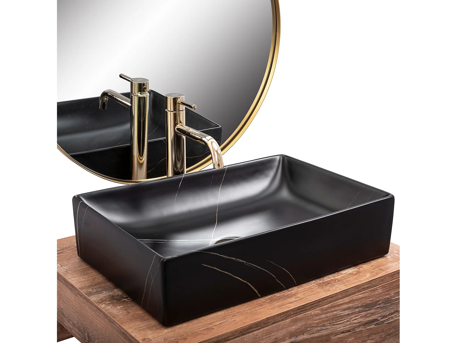 Opzetwastafel Rea Inga Marble- Nablatowa Black
