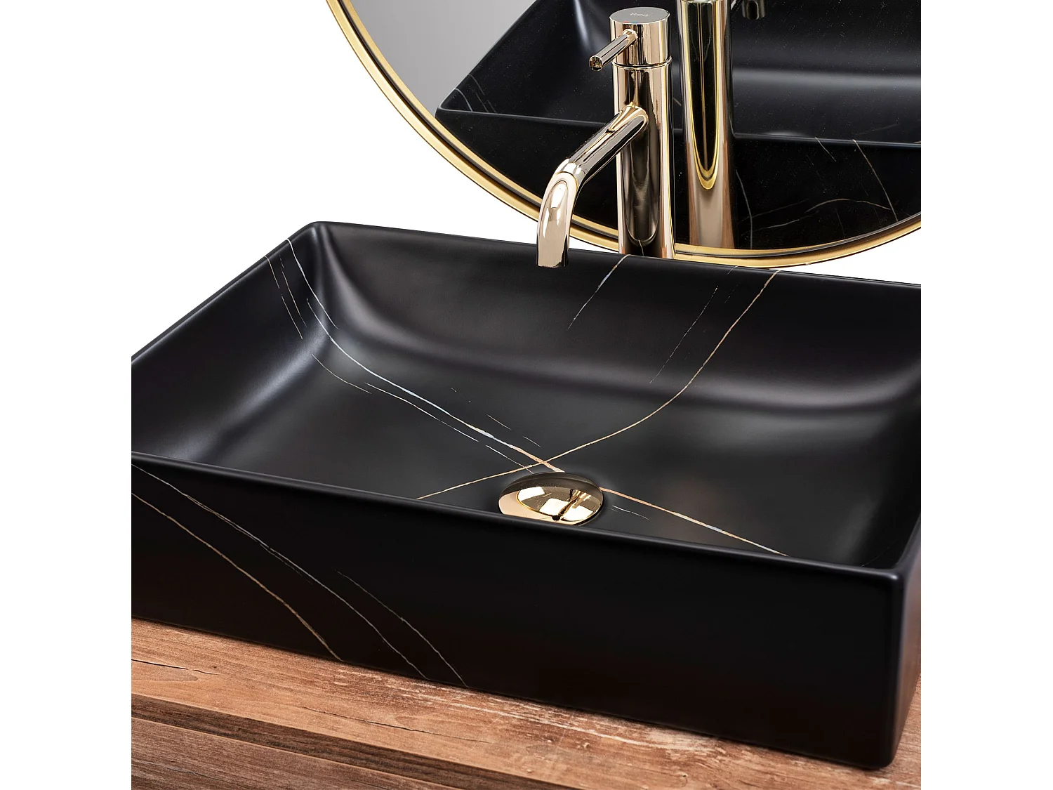 Lavatório De Apoio Rea Inga Marble- Nablatowa Black