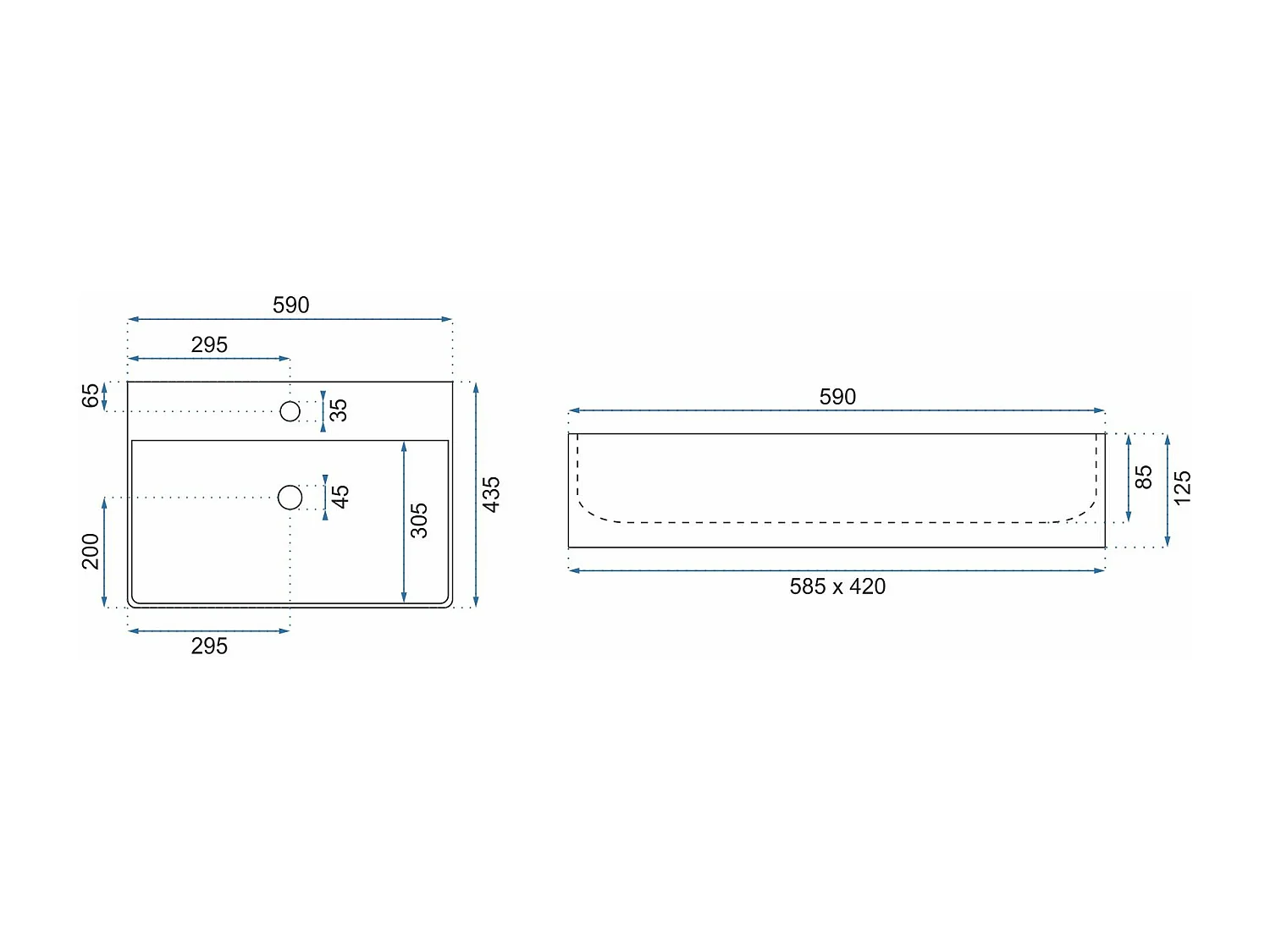 Vasque À Poser Rea Gina 60 White