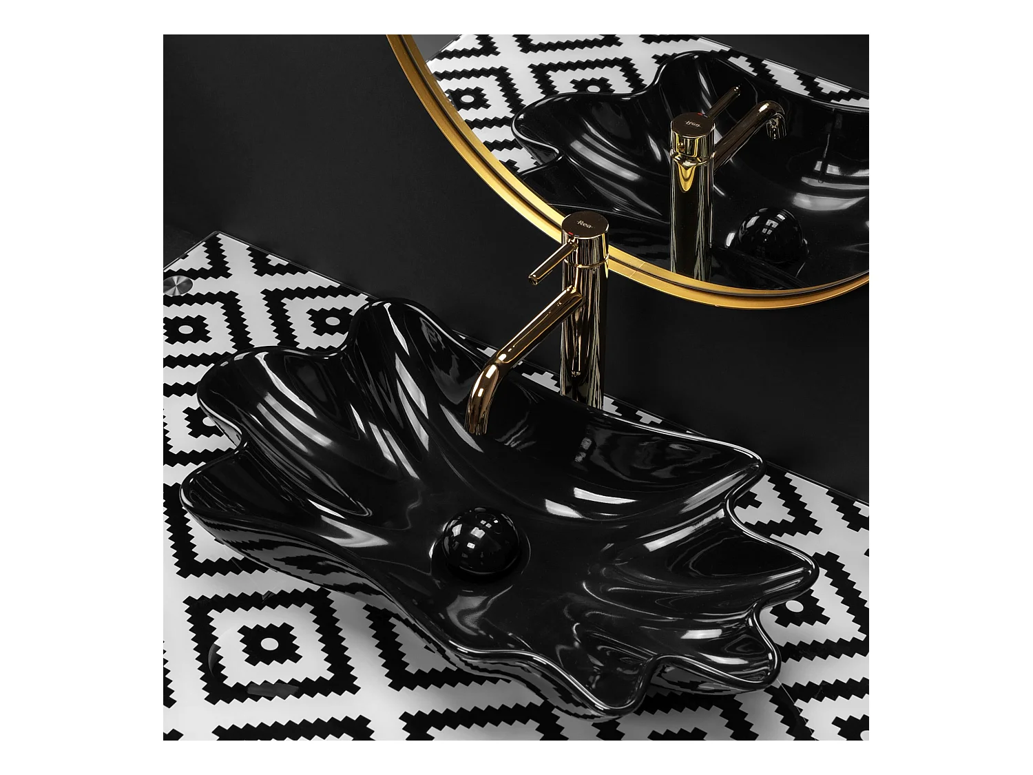 Lavabo Sobre Encimera Rea Infinity Black