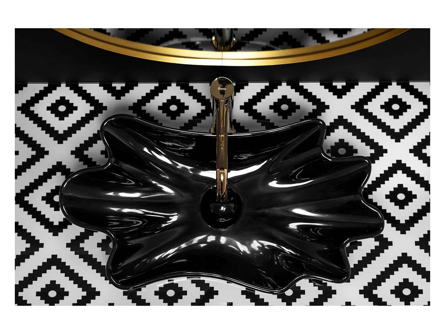 Lavabo Sobre Encimera Rea Infinity Black