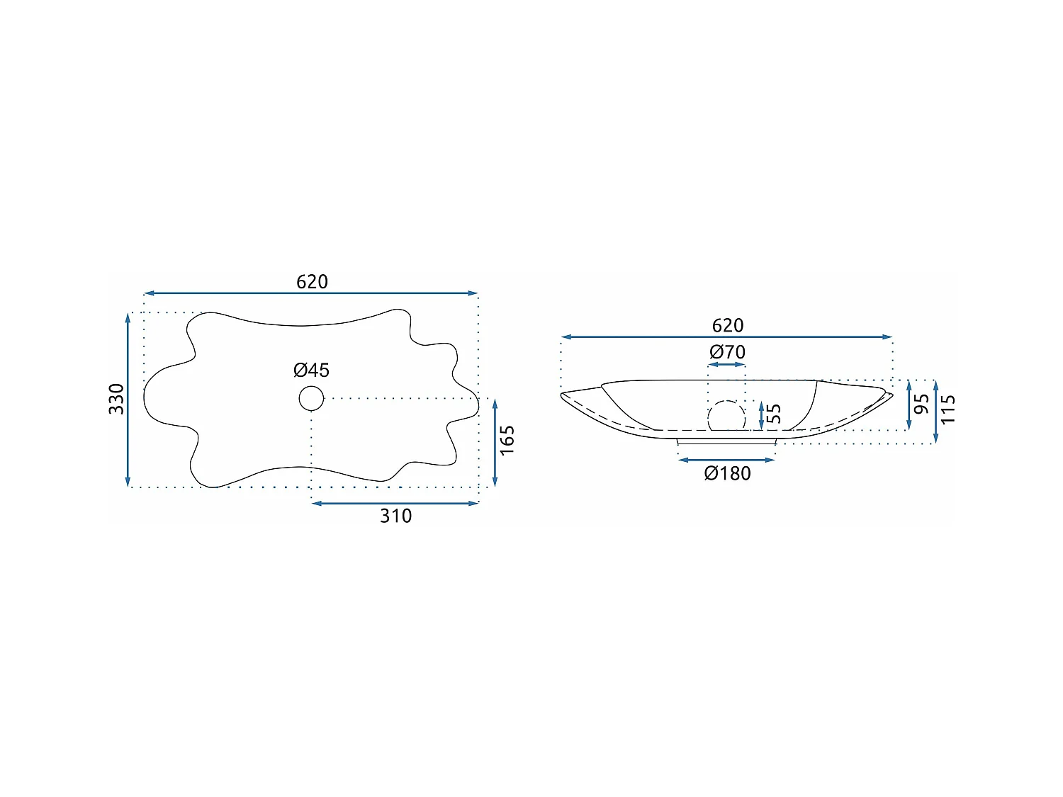 Lavabo Sobre Encimera Rea Infinity Black