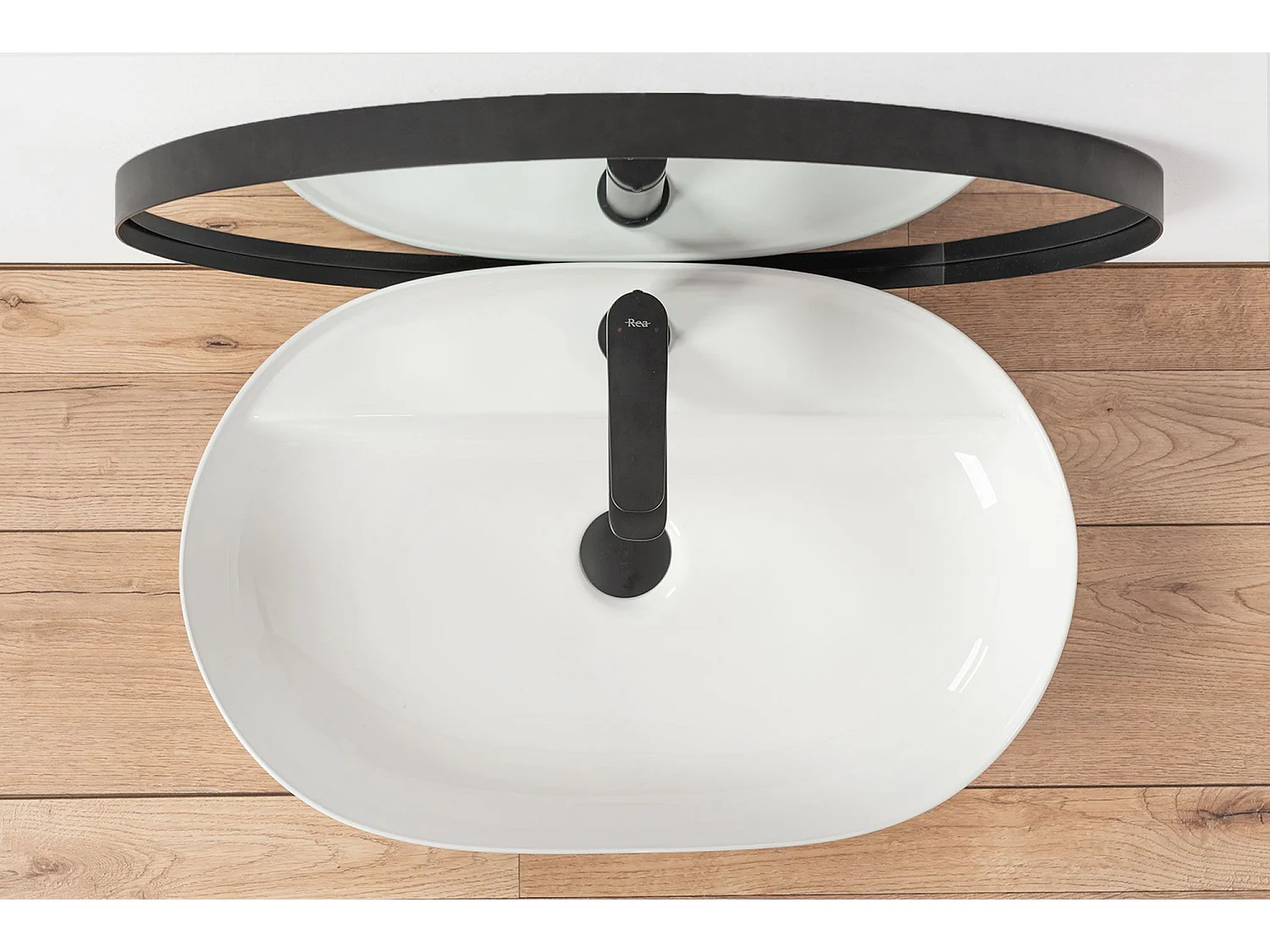 Lavabo Da Appoggio Rea Aura 61 White