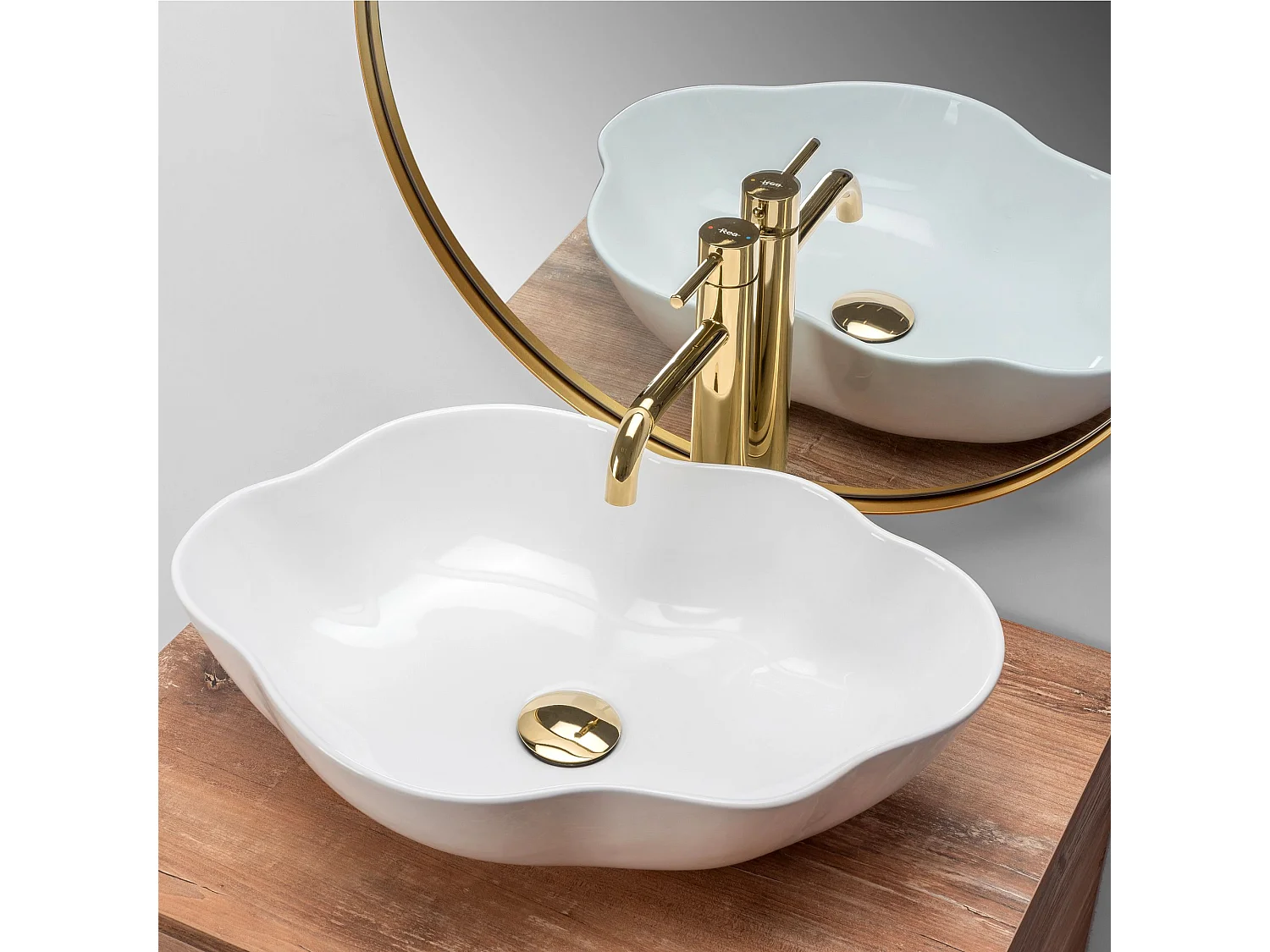 Lavabo Da Appoggio Rea Pearl White