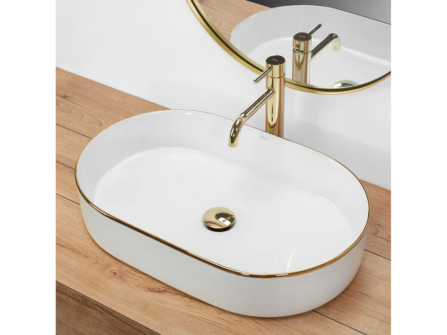 Lavatório De Apoio Rea Nadia 60 White Gold