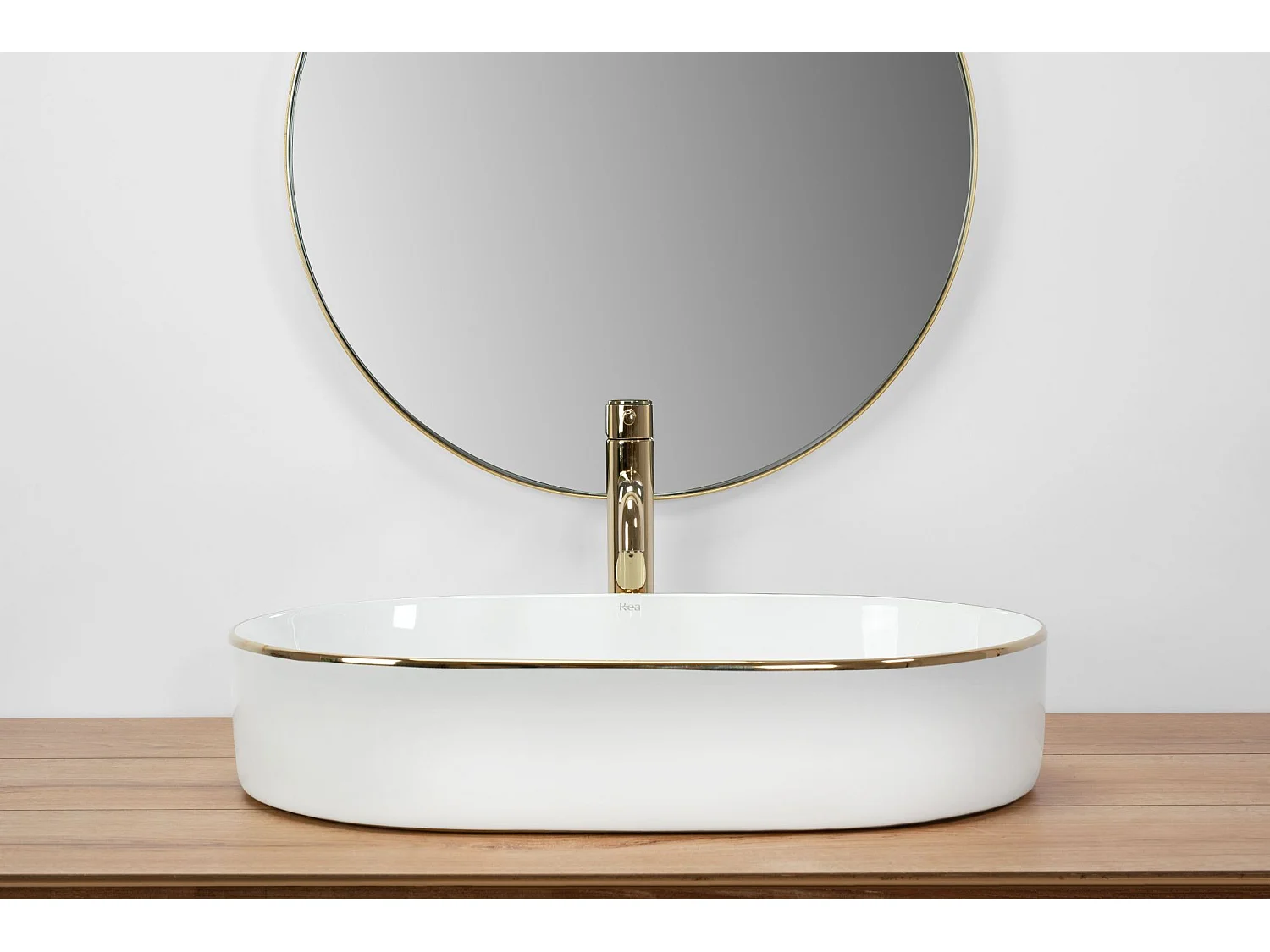 Lavatório De Apoio Rea Nadia 60 White Gold