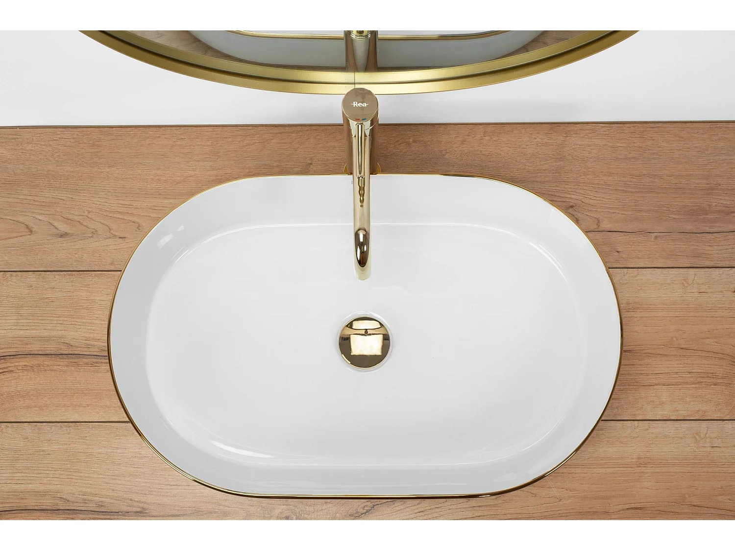 Lavatório De Apoio Rea Nadia 60 White Gold