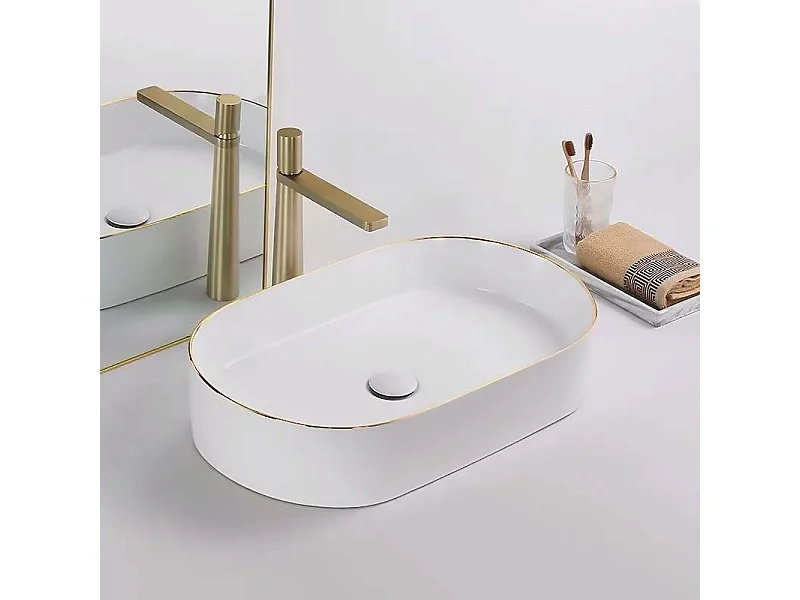 Lavatório De Apoio Rea Nadia 60 White Gold