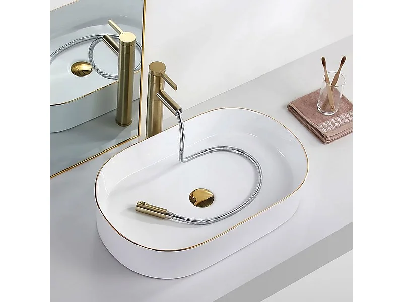 Lavatório De Apoio Rea Nadia 60 White Gold