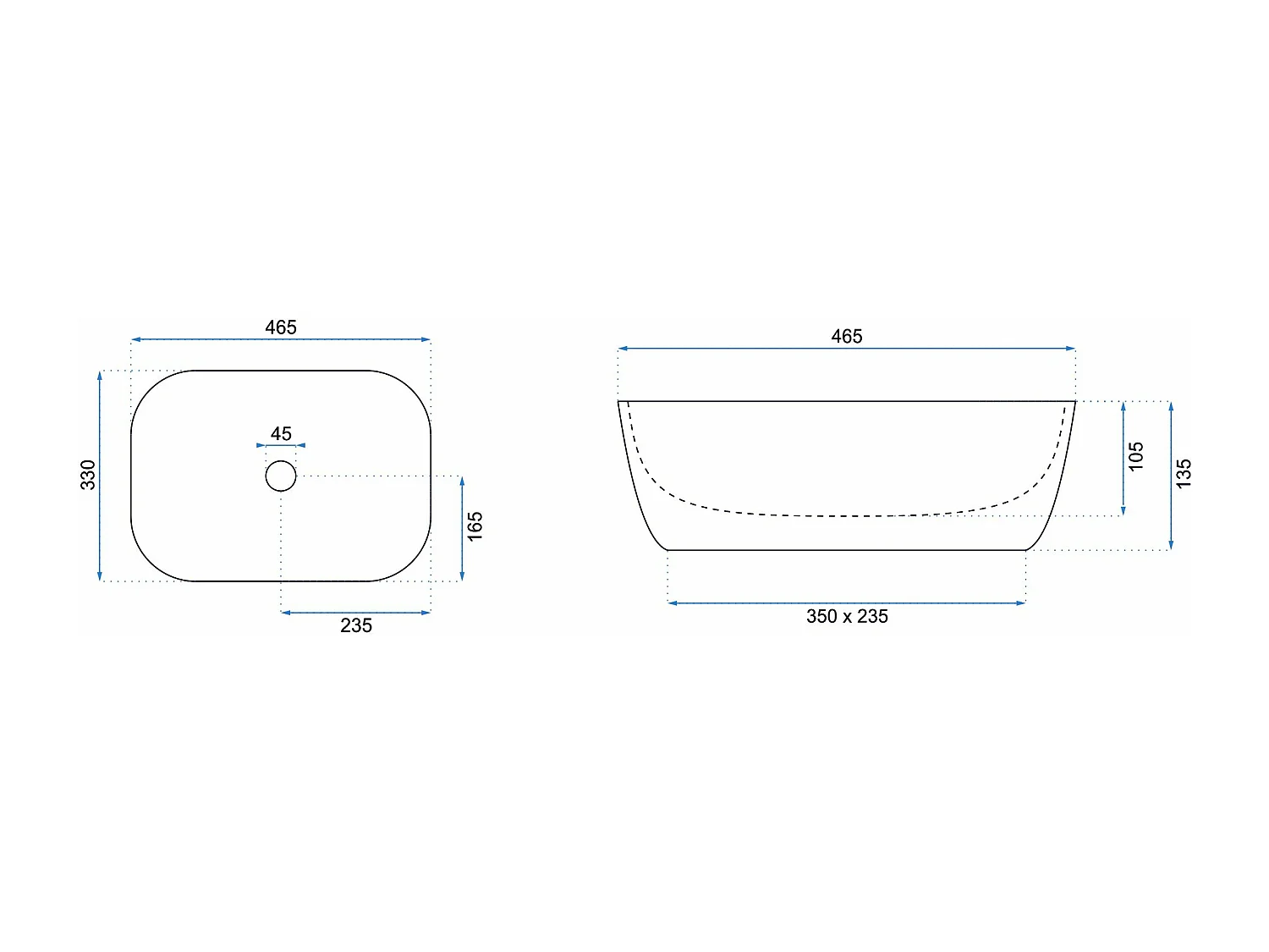 Vasque à poser Rea Belinda white gold