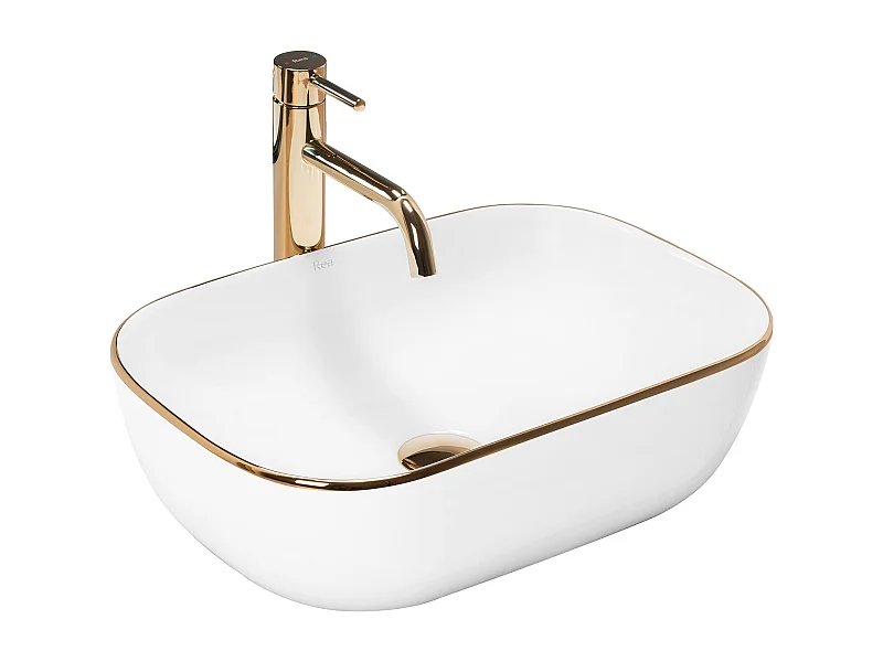 Lavabo Sobre Encimera Rea Belinda White Gold