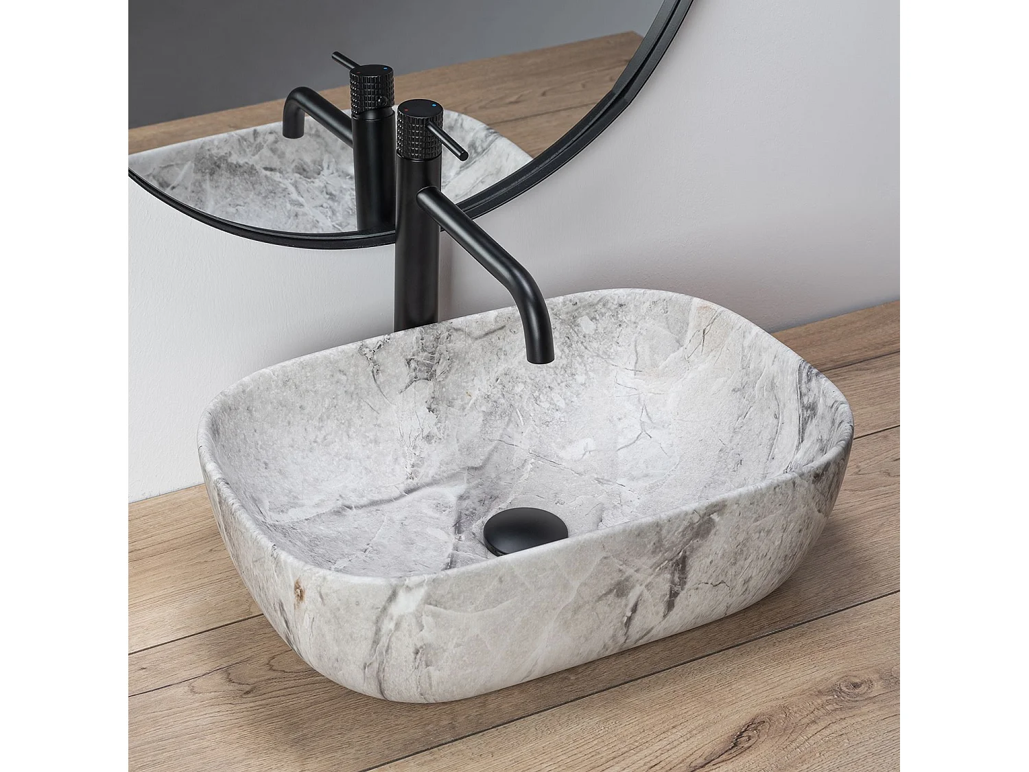 Lavabo Sobre Encimera Rea Livia Stone Beige