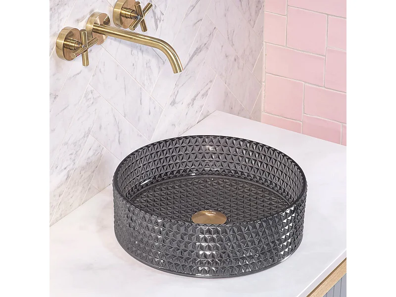 Lavabo Sobre Encimera Rea Cristal 35 Black