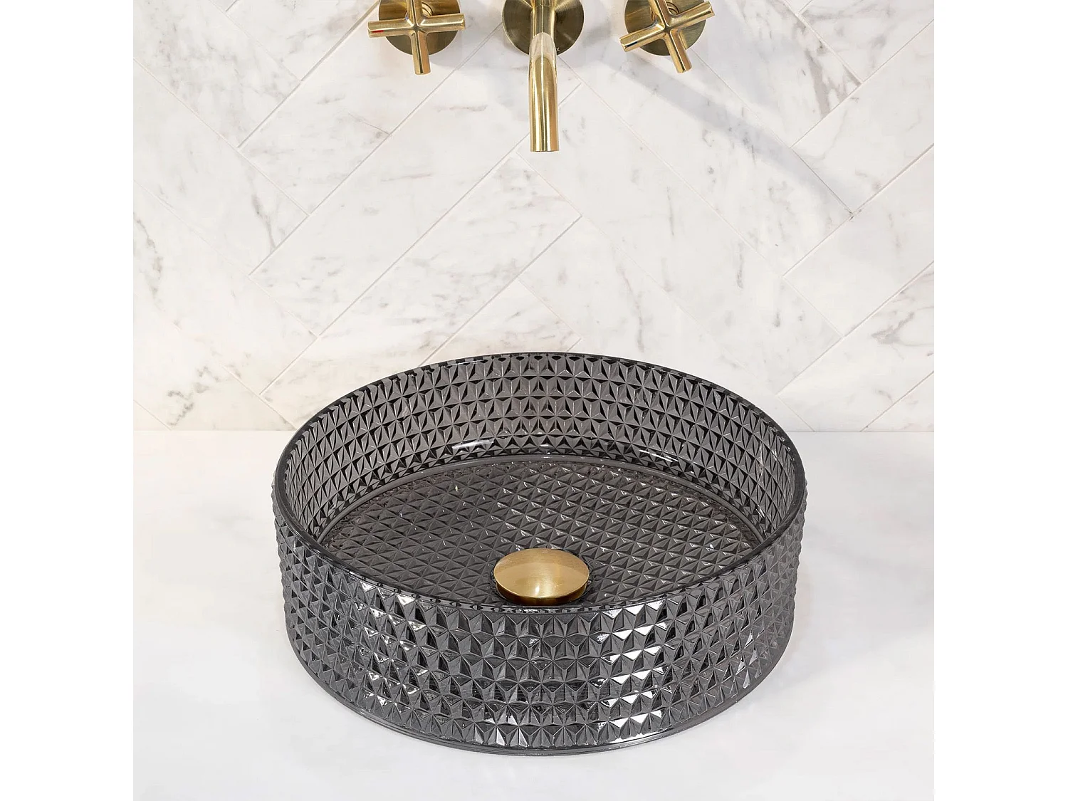 Aufsatzwaschbecken Rea Cristal 35 Black