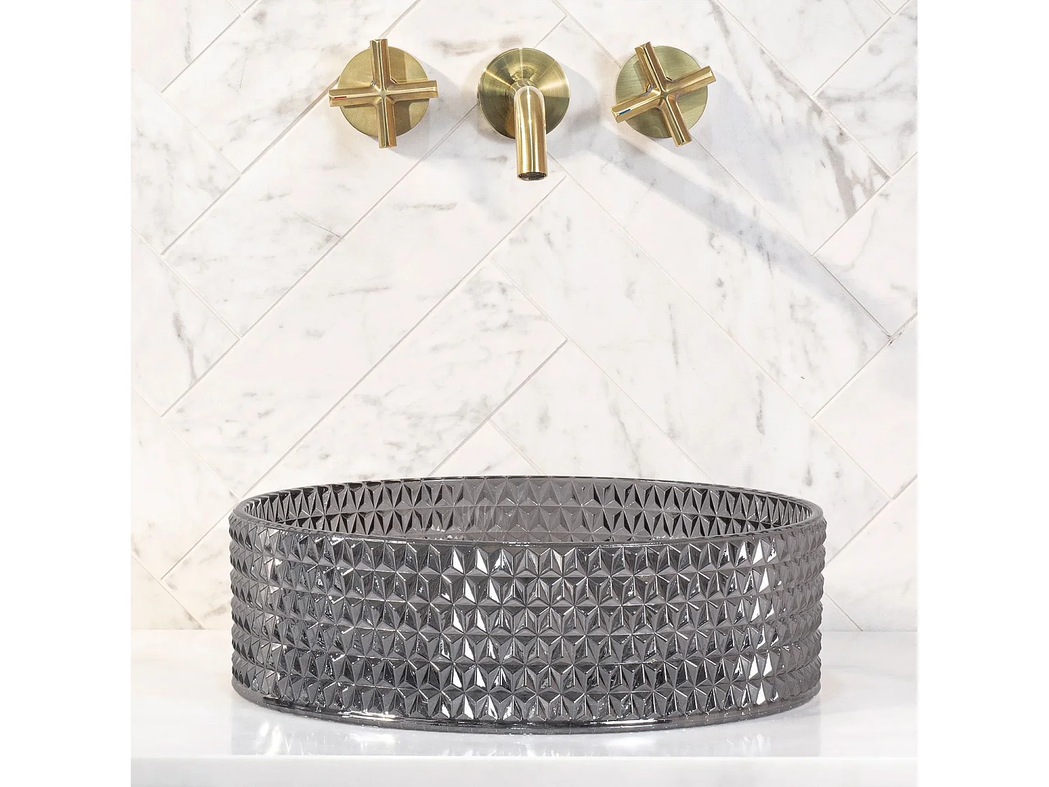 Aufsatzwaschbecken Rea Cristal 35 Black