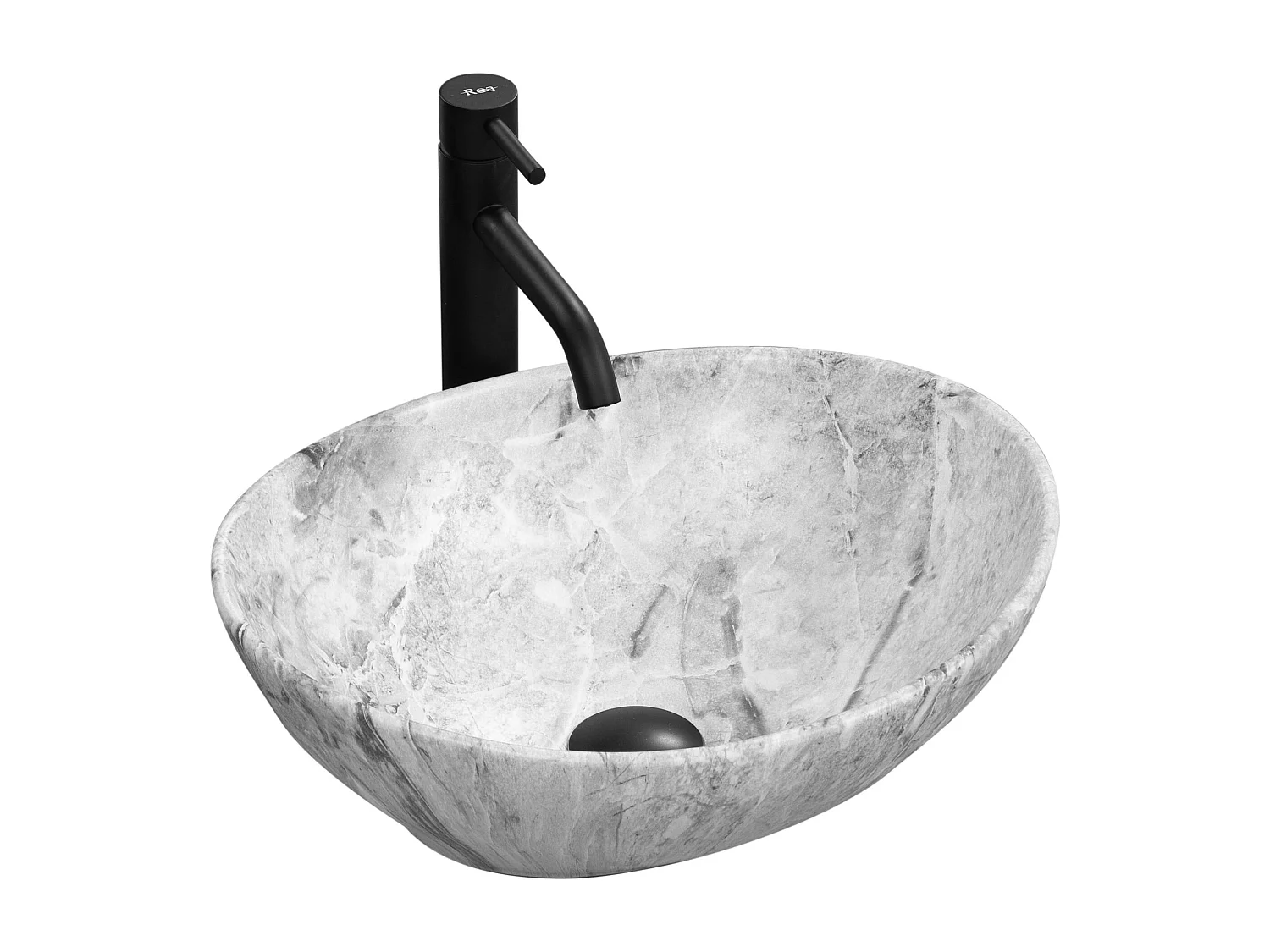 Lavabo Sobre Encimera Rea Sofia Stone Grey