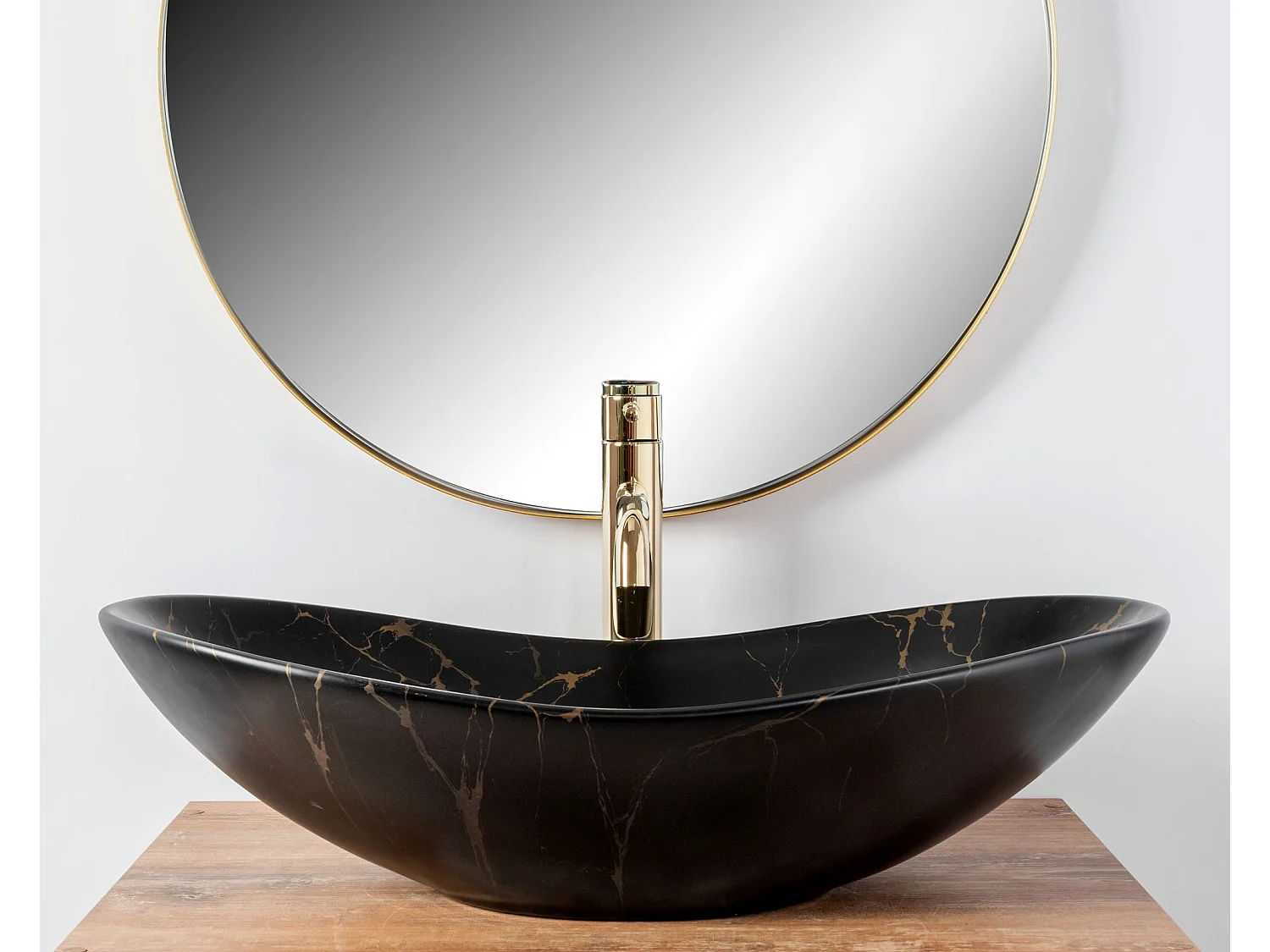 Opzetwastafel Rea Royal Marble Black