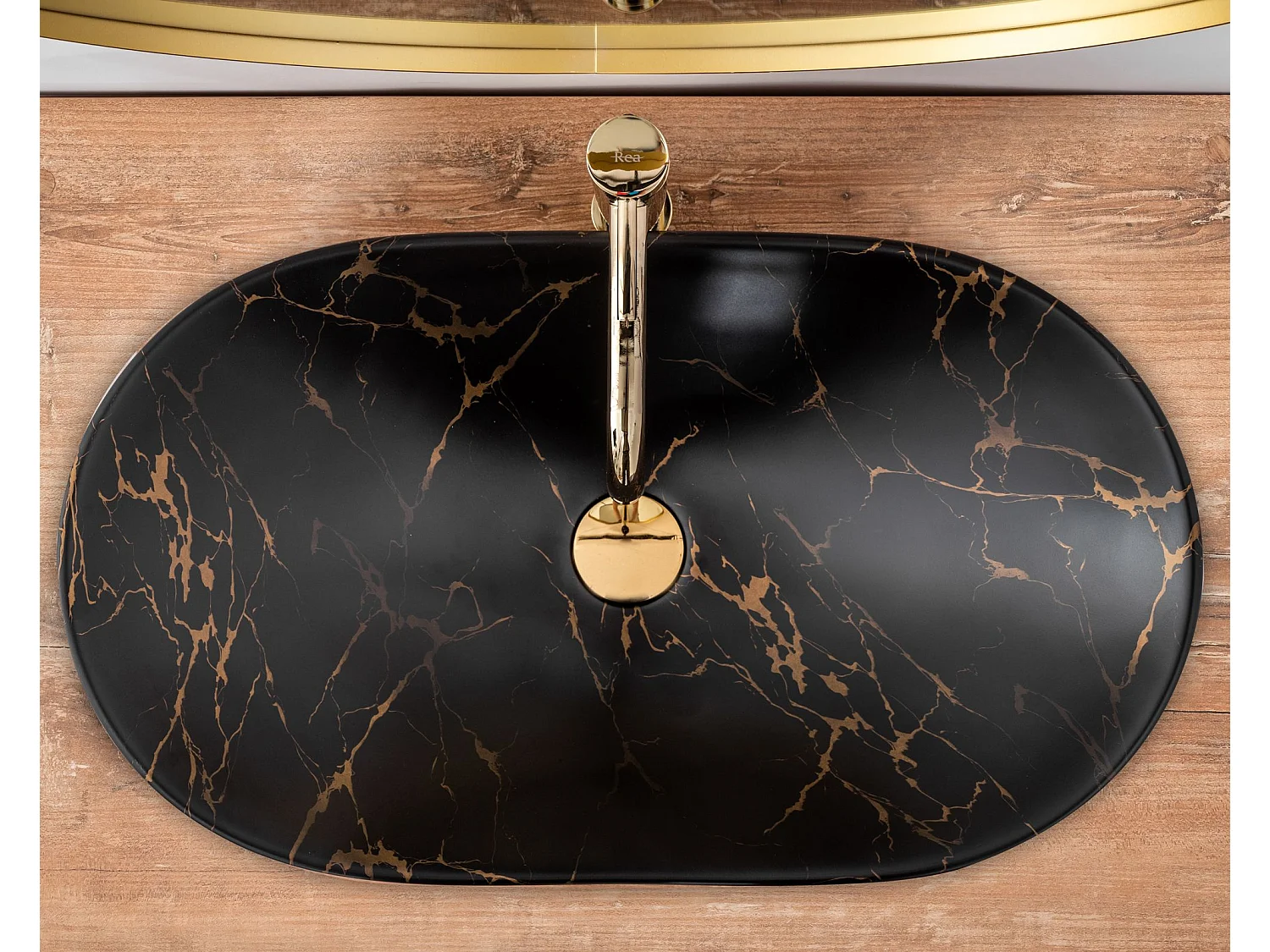 Lavabo Da Appoggio Rea Royal Marble Black