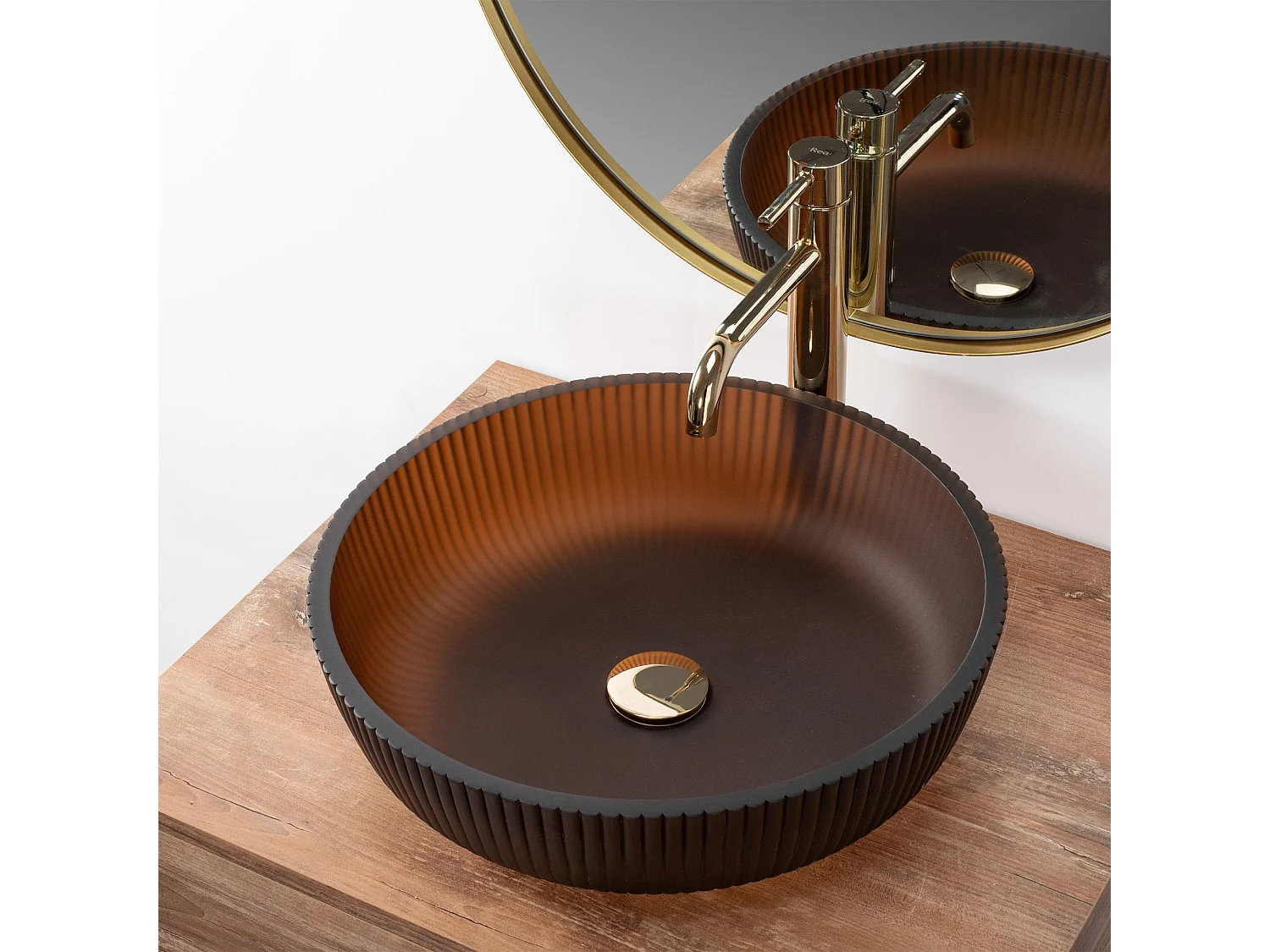 Opzetwastafel Rea Jodi Brown Round