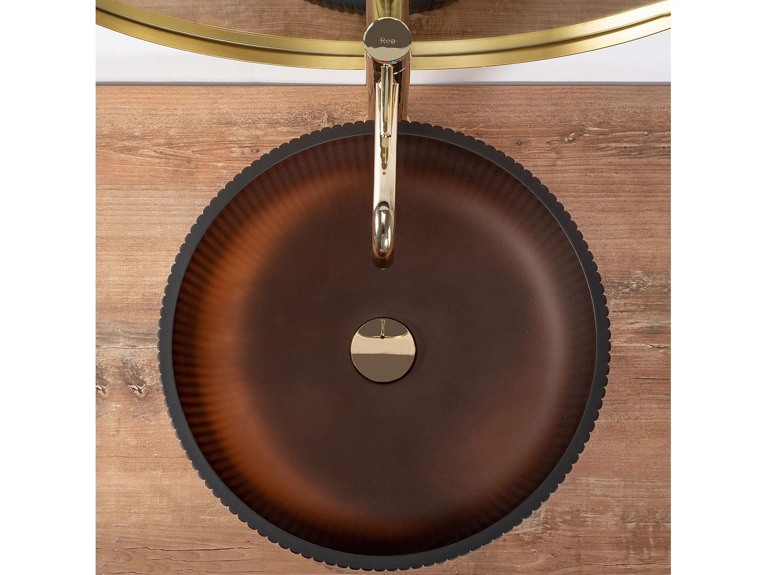 Opzetwastafel Rea Jodi Brown Round