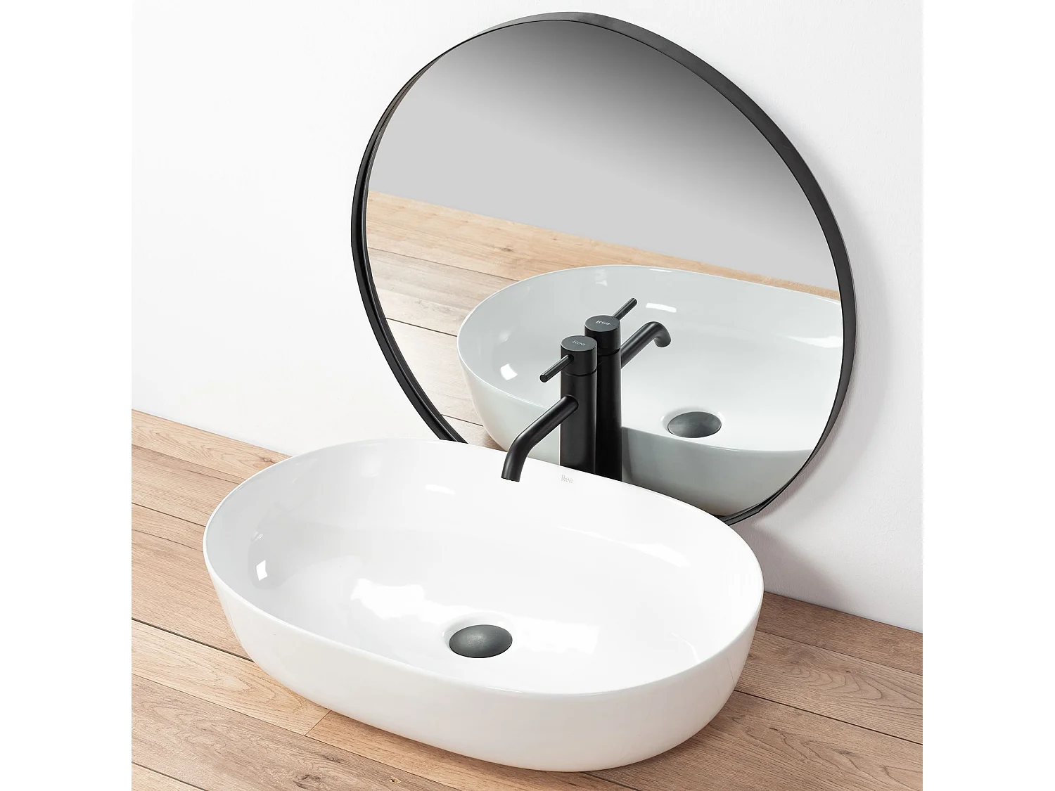 Lavabo Da Appoggio Rea Cleo 61 White