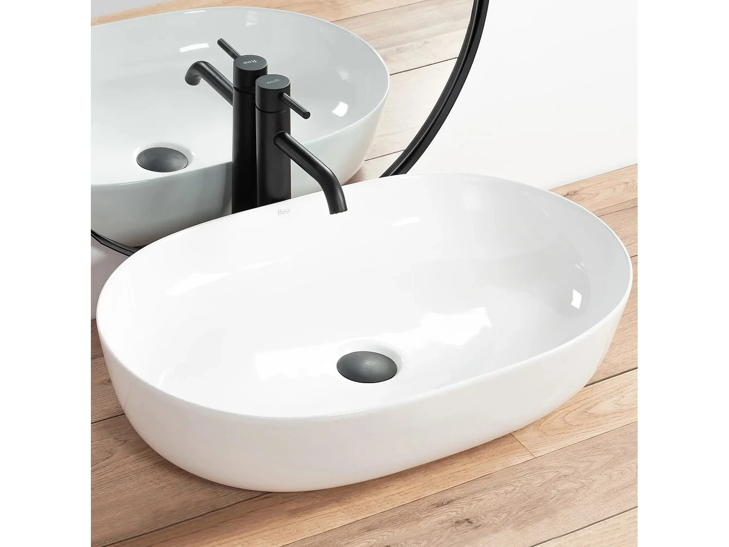 Lavabo Da Appoggio Rea Cleo 61 White